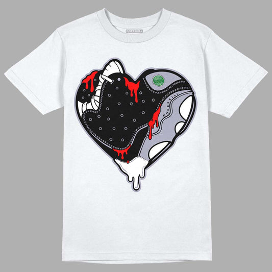 Jordan 13 Retro 'Black Flint' DopeSkill T-Shirt Heart Jordan 13 Graphic Streetwear - White