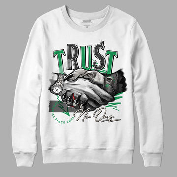 Jordan 2 Retro Lucky Green DopeSkill Sweatshirt Trust No One Graphic Streetwear  - White 