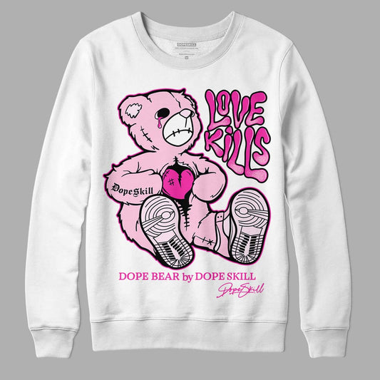 Triple Pink Dunk Low DopeSkill Sweatshirt Love Kills Graphic - White 