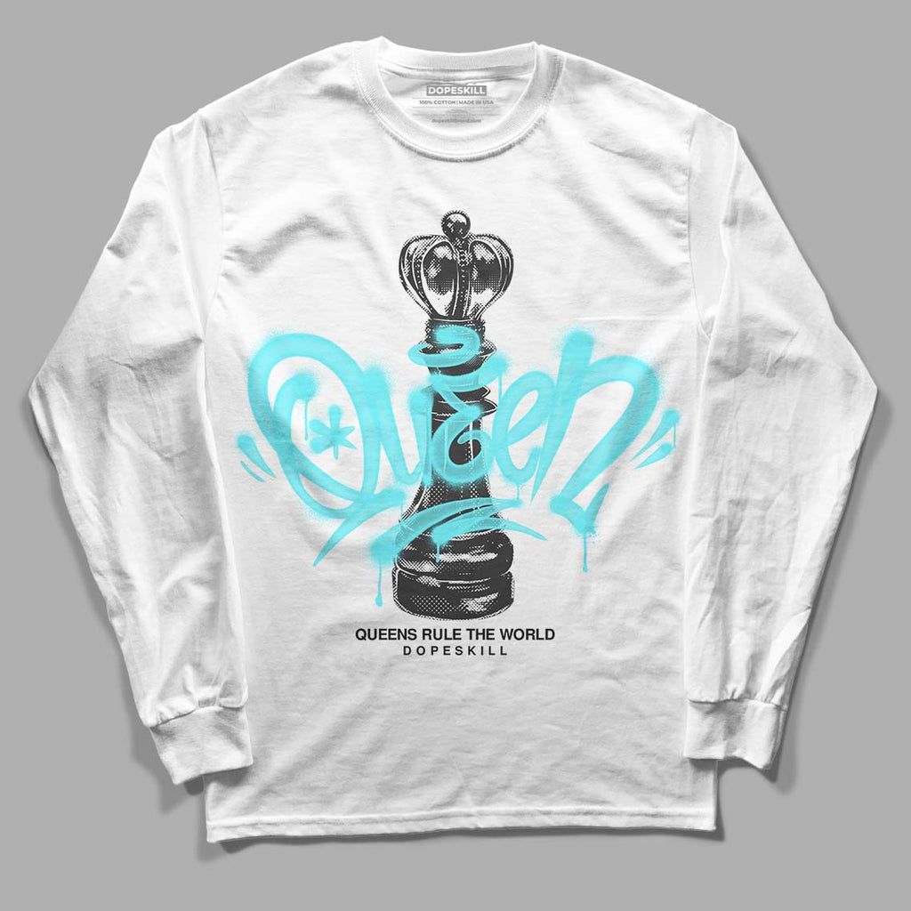 Jordan 5 Aqua DopeSkill Long Sleeve T-Shirt Queen Chess Graphic Streetwear - WHite