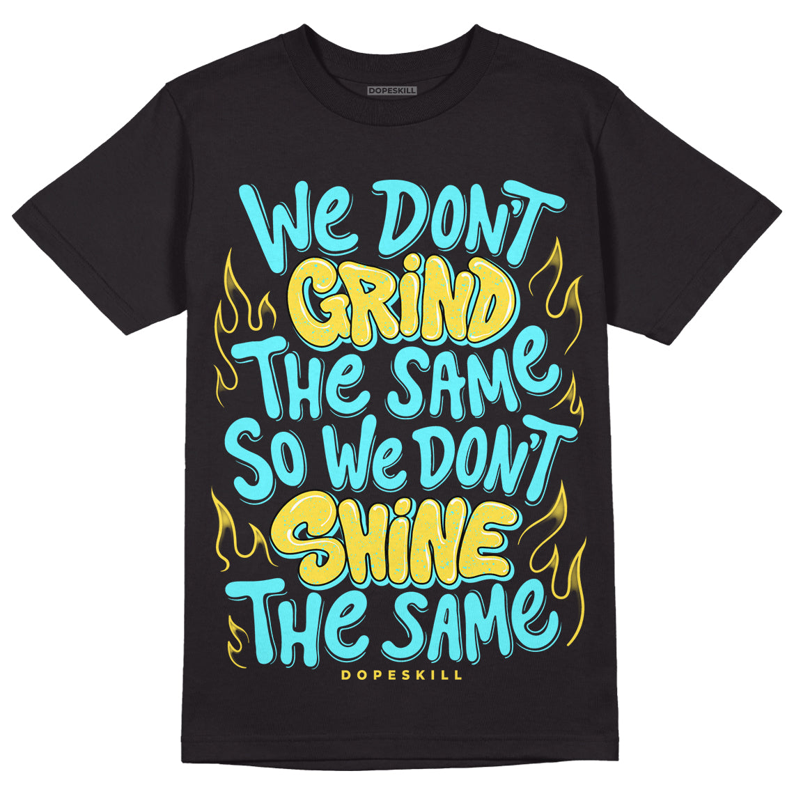 Jordan 5 Aqua DopeSkill T-Shirt Grind Shine Graphic Streetwear - Black