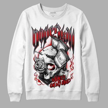 Gym Red 9s DopeSkill Sweatshirt Money On My Mind Graphic - White 