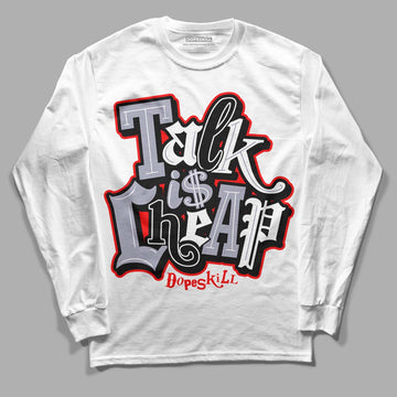 Jordan 13 Retro 'Black Flint' DopeSkill Long Sleeve T-Shirt Talk Is Chip Graphic Streetwear - White