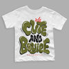 Travis Scott x Jordan 1 Low OG “Olive” DopeSkill Toddler Kids T-shirt Cute and Boujee Graphic Streetwear - White