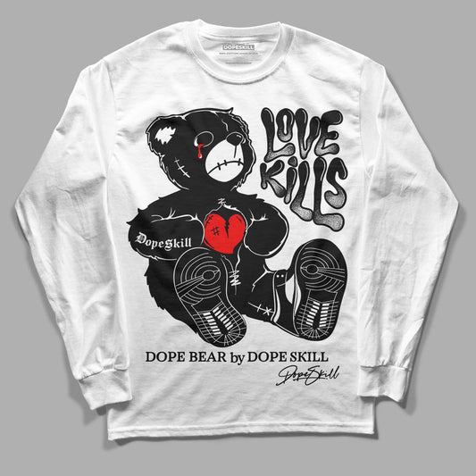Dunk Low Panda White Black DopeSkill Long Sleeve T-Shirt Love Kills Graphic - White 