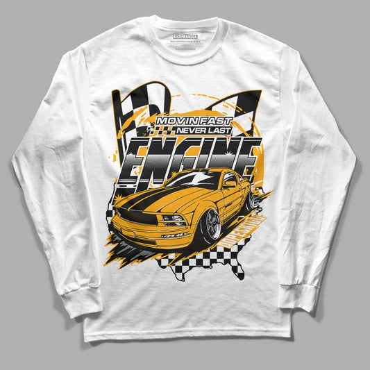 Taxi Yellow Toe 1s DopeSkill Long Sleeve T-Shirt ENGINE Tshirt Graphic - White 