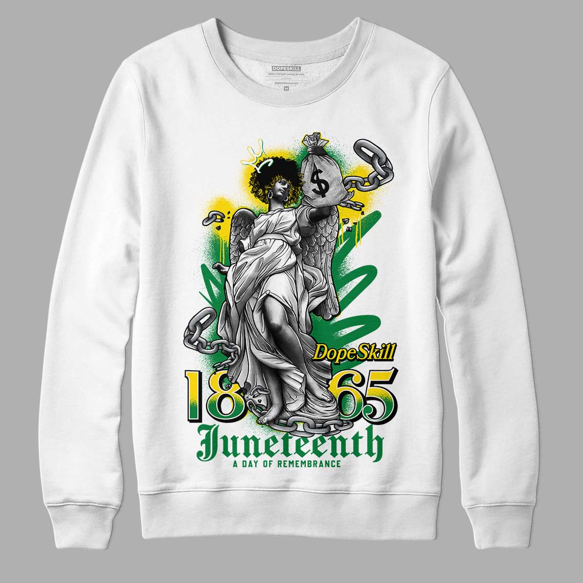 Dunk Low Reverse Brazil DopeSkill Sweatshirt Juneteenth Graphic - White