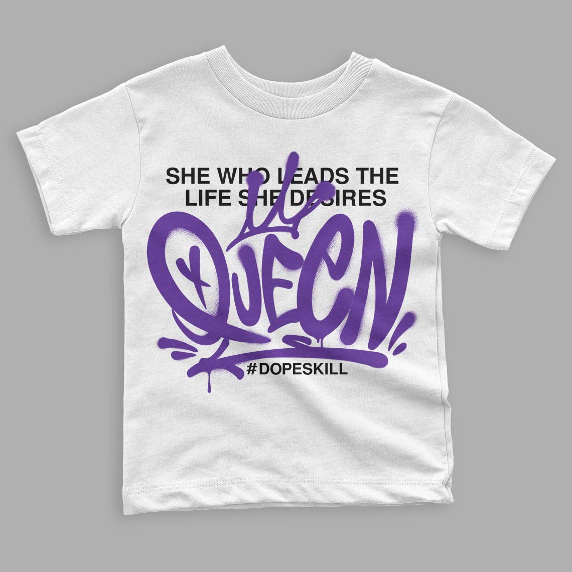 Court Purple 13s DopeSkill Toddler Kids T-shirt Queen Graphic - White 