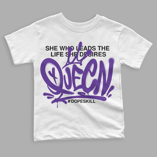 Court Purple 13s DopeSkill Toddler Kids T-shirt Queen Graphic - White 