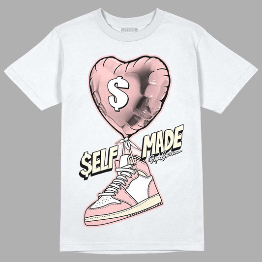 Jordan 1 High OG WMNS Washed Pink DopeSkill T-Shirt Self Made Graphic Streetwear - White