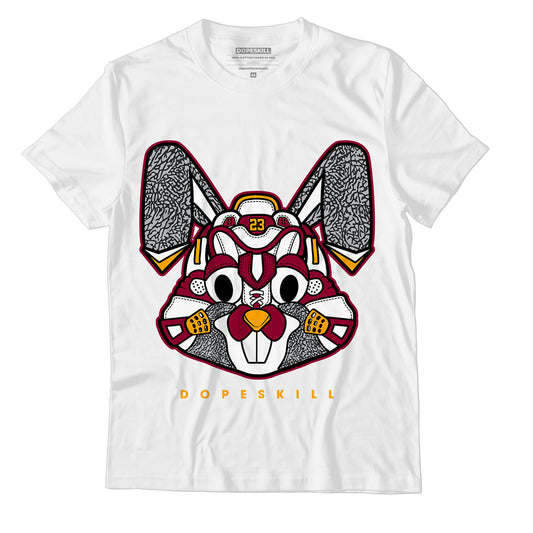 AJ 3 Cardinal Red DopeSkill T-Shirt Sneaker Rabbit Graphic