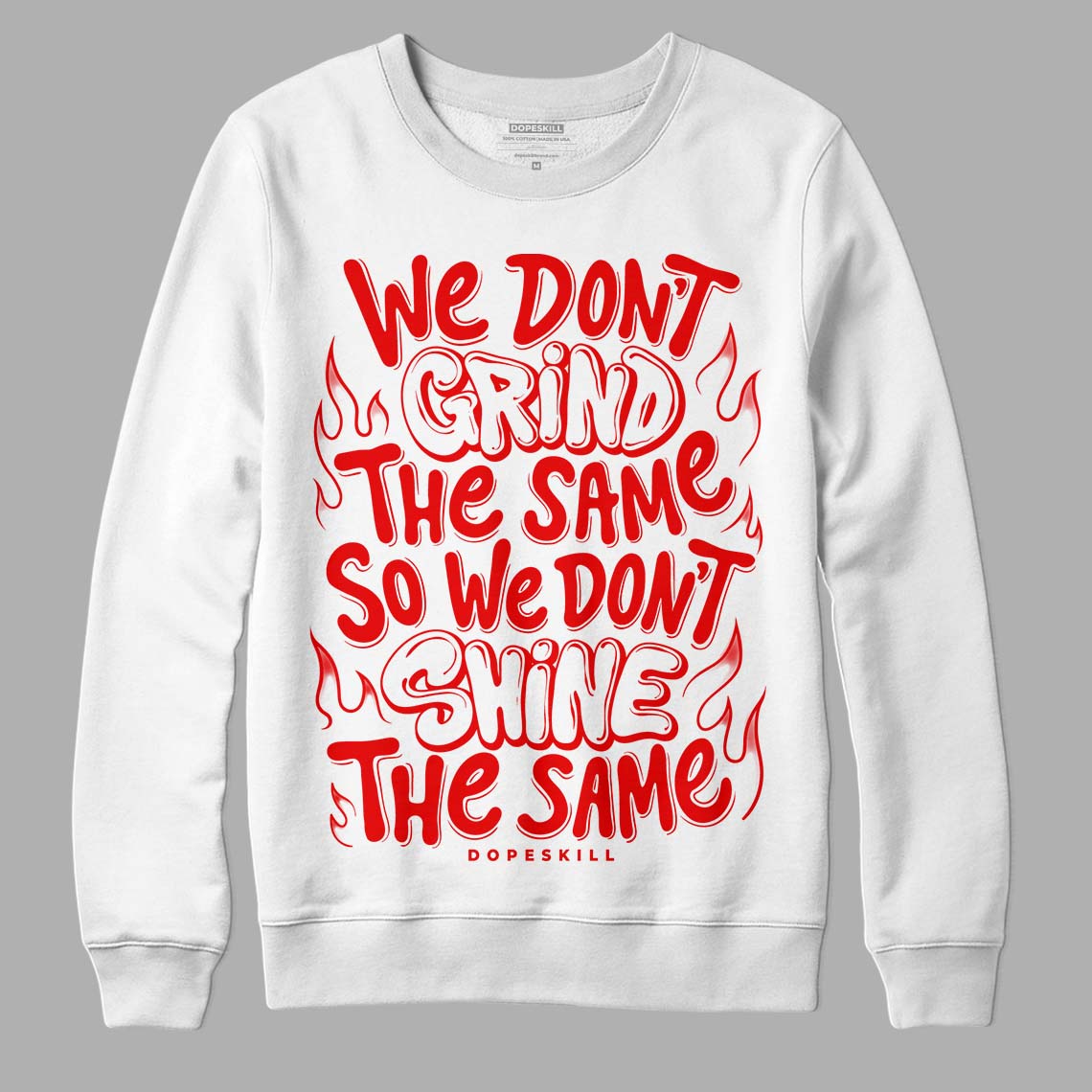 Jordan 11 Retro Cherry DopeSkill Sweatshirt Grind Shine Graphic Streetwear - White 