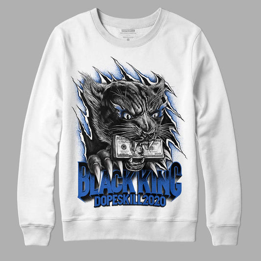 True Blue 1s DopeSkill Sweatshirt Black King Graphic - White 