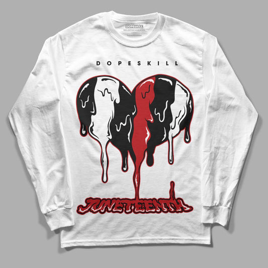 Jordan 13 Retro Playoffs DopeSkill Long Sleeve T-Shirt Juneteenth Heart Graphic Streetwear - White 