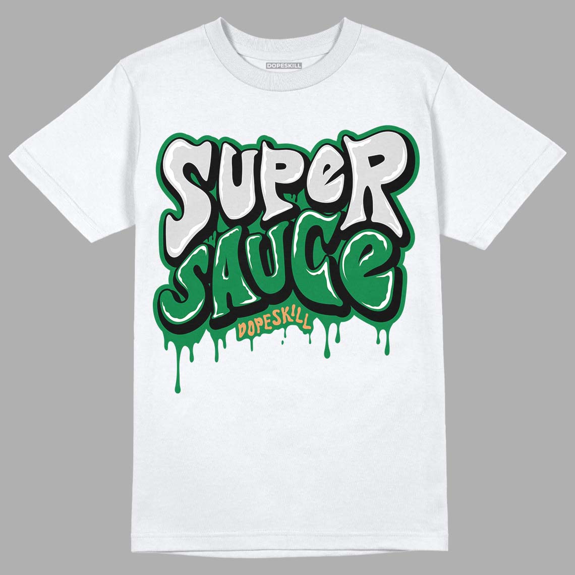 Nike SB x Jordan 4 “Pine Green” DopeSkill T-Shirt Super Sauce Graphic Streetwear - White 