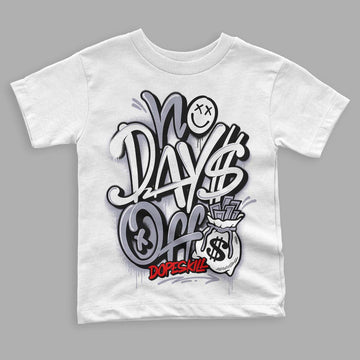 Jordan 13 Retro 'Black Flint' DopeSkill Toddler Kids T-shirt No Days Off Graphic Streetwear - White