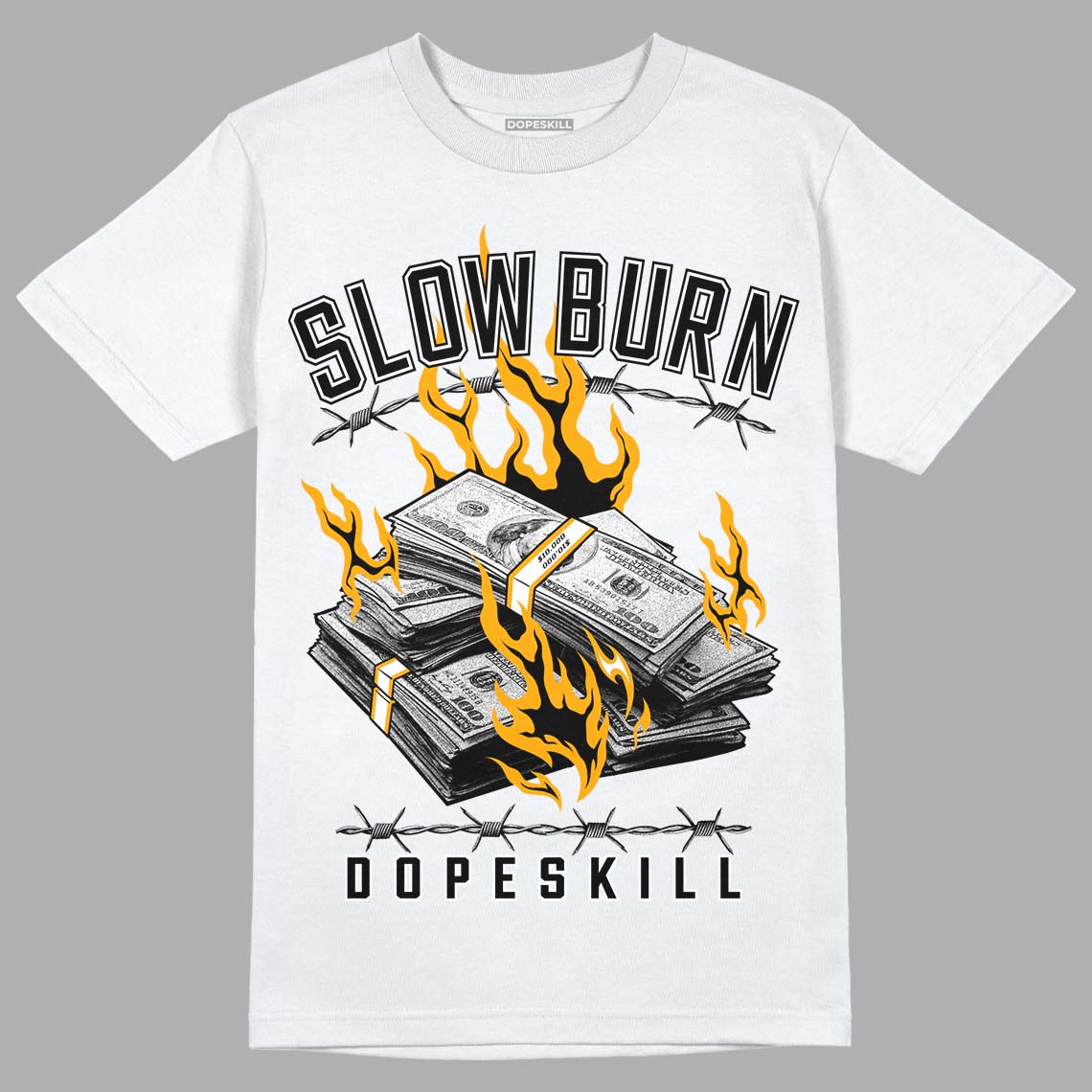 Black Taxi 12s DopeSkill T-Shirt Slow Burn Graphic - White 