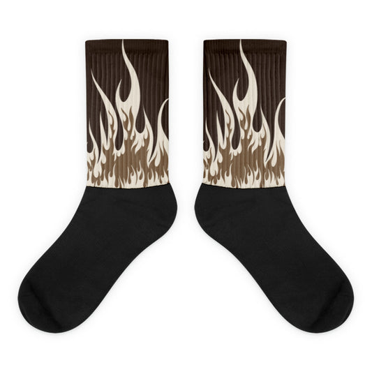 FIRE Sublimated Socks Match Jordan 1 Low OG “Reverse Mocha”