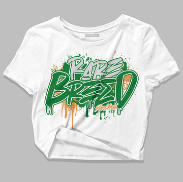 Nike SB x Jordan 4 “Pine Green” DopeSkill Women's Crop Top Rare Breed Graphic Streetwear - White