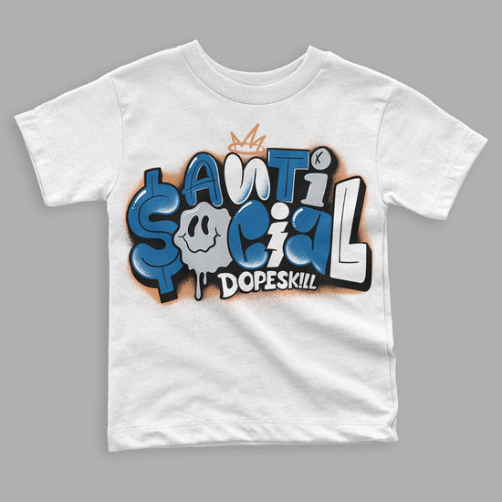 Jordan 3 Retro Wizards DopeSkill Toddler Kids T-shirt Anti Social Graphic Streetwear - White 