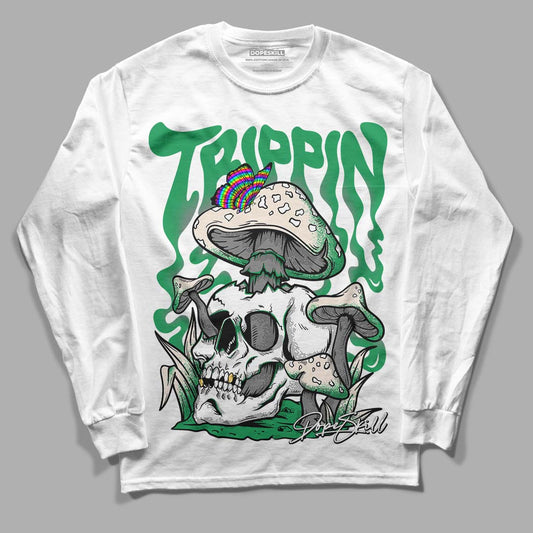 Jordan 2 Retro Lucky Green DopeSkill Long Sleeve T-Shirt Trippin  Graphic Streetwear - White 