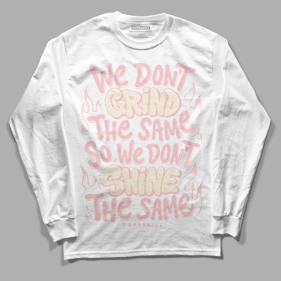 Jordan 1 High OG WMNS Washed Pink DopeSkill Long Sleeve T-Shirt Grind Shine Graphic Streetwear - White