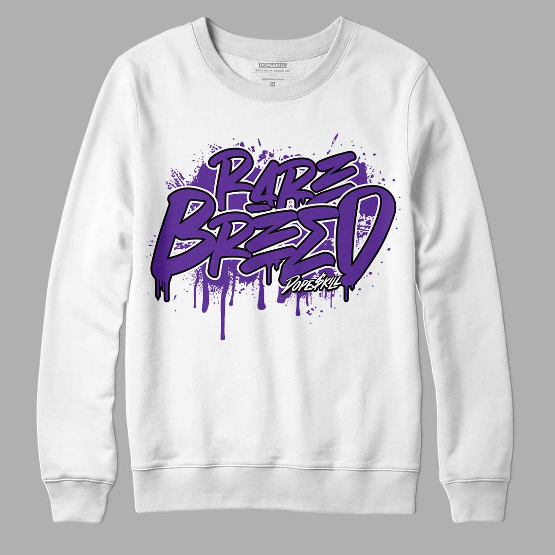 PURPLE Collection DopeSkill Sweatshirt Rare Breed Graphic - White 