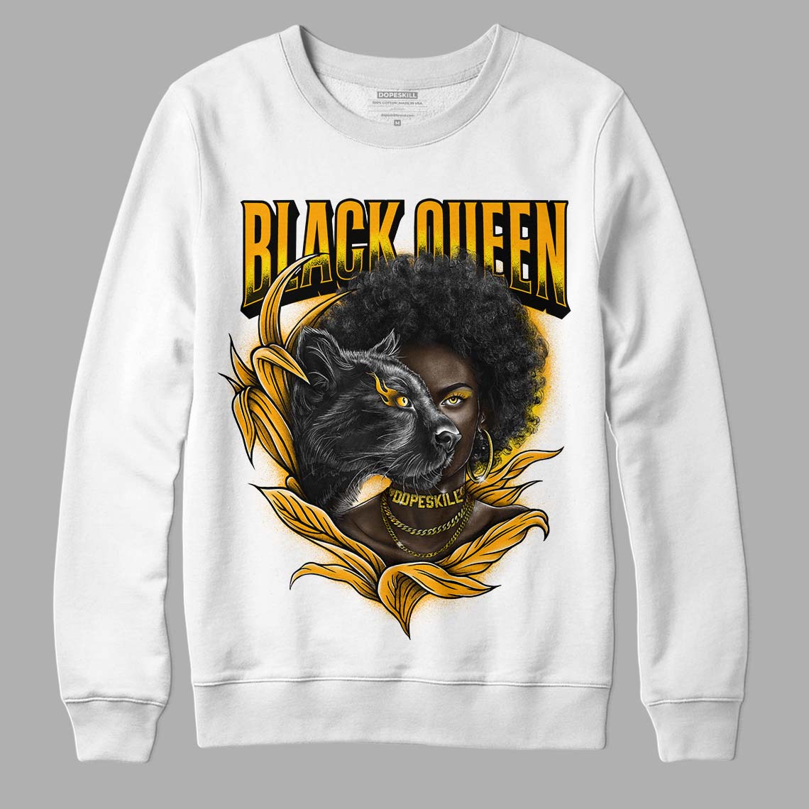 Black Taxi 12s DopeSkill Sweatshirt New Black Queen Graphic - White 