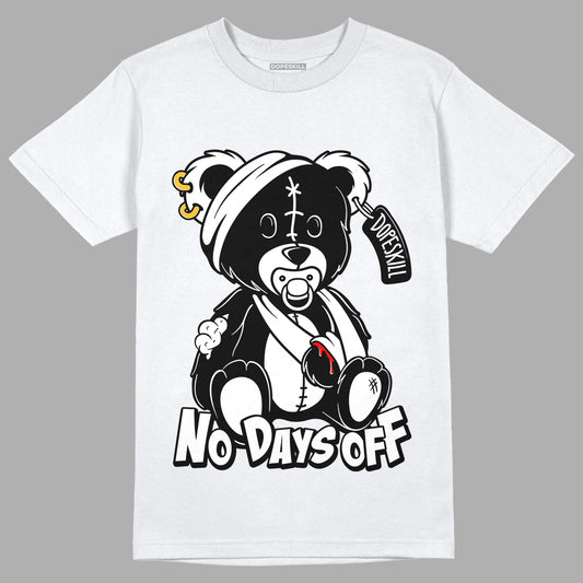 Dunk Low Panda White Black DopeSkill T-Shirt Hurt Bear Graphic - White 