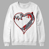 Fire Red 9s DopeSkill Sweatshirt Heart Jordan 9 Graphic - White 