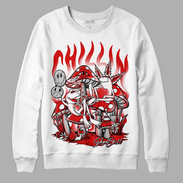 Jordan 12 Retro ‘Gym Red’ DopeSkill Sweatshirt Chillin Graphic Streetwear - White 