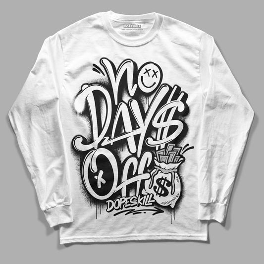 Dunk Low Panda White Black DopeSkill Long Sleeve T-Shirt No Days Off Graphic - White 