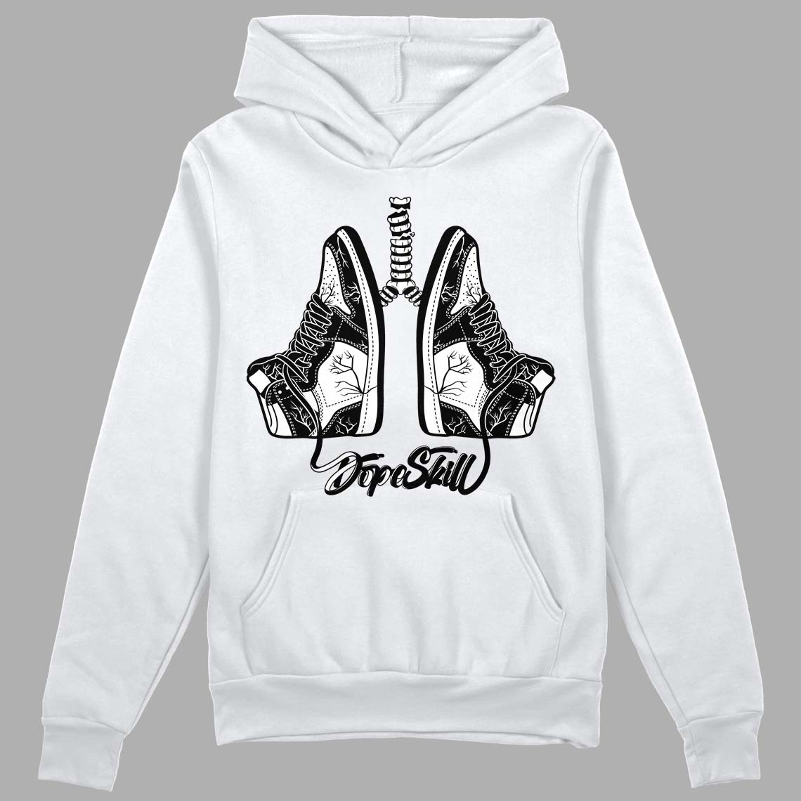 Jordan 1 High 85 Black White DopeSkill Hoodie Sweatshirt Breathe Graphic Streetwear  - White