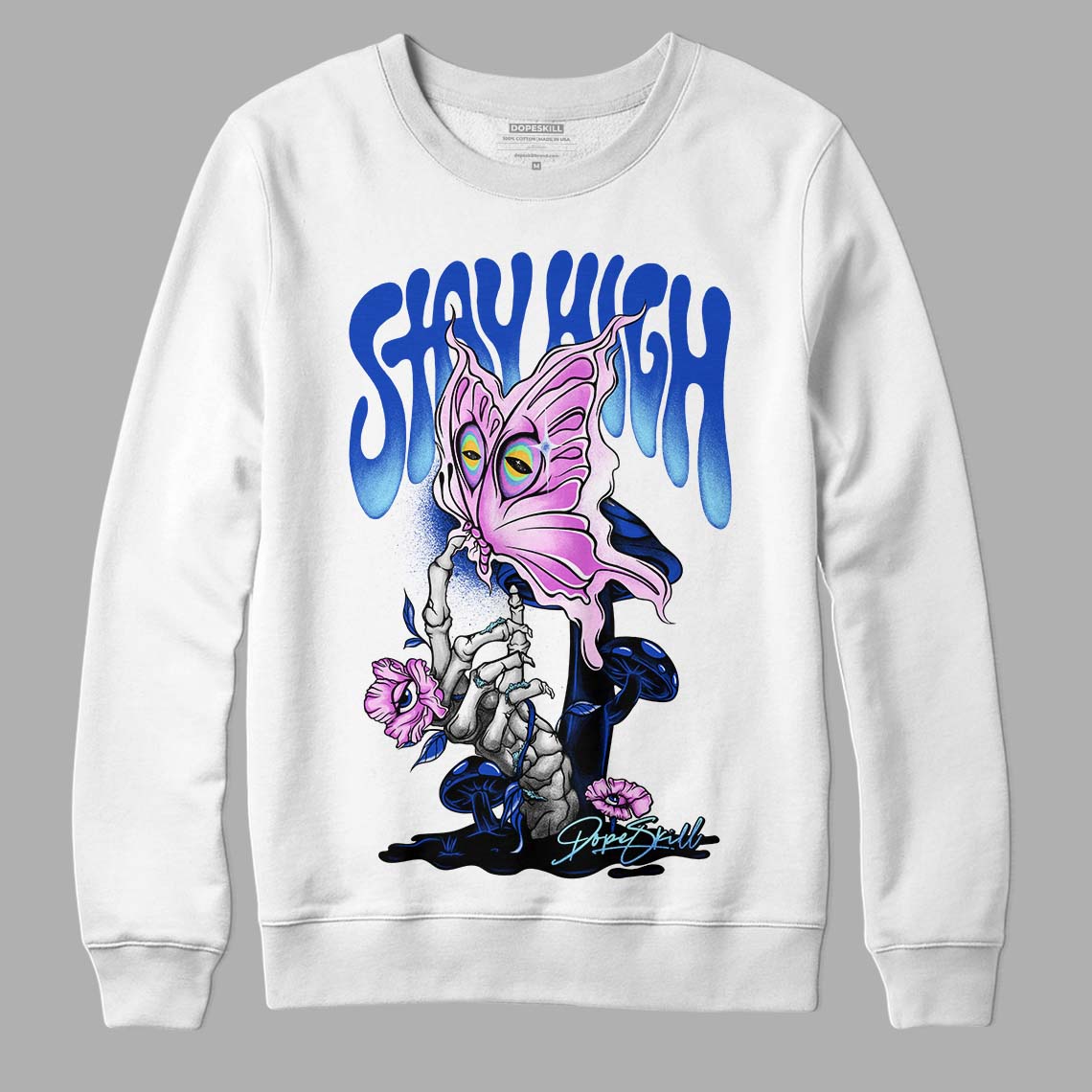 Hyper Royal 12s DopeSkill Sweatshirt Stay High Graphic - White