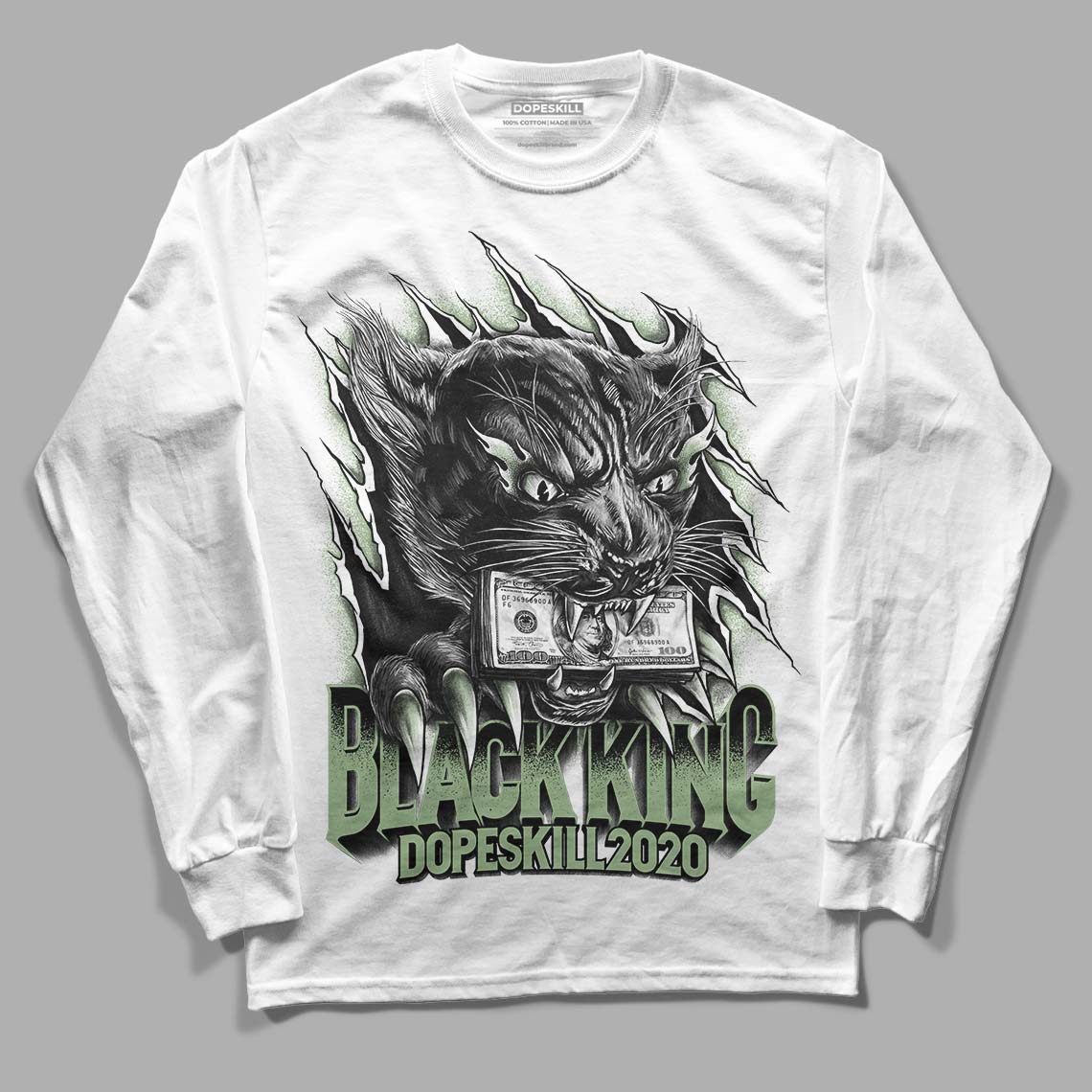 Jordan 4 Retro “Seafoam” SDopeSkill Sweatshirt Black King Graphic Graphic Streetwear - White 