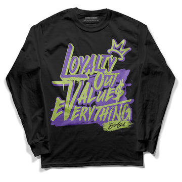 Canyon Purple 4s DopeSkill Long Sleeve T-Shirt LOVE Graphic - Black