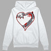 Fire Red 9s DopeSkill Hoodie Sweatshirt Heart Jordan 9 Graphic - White 