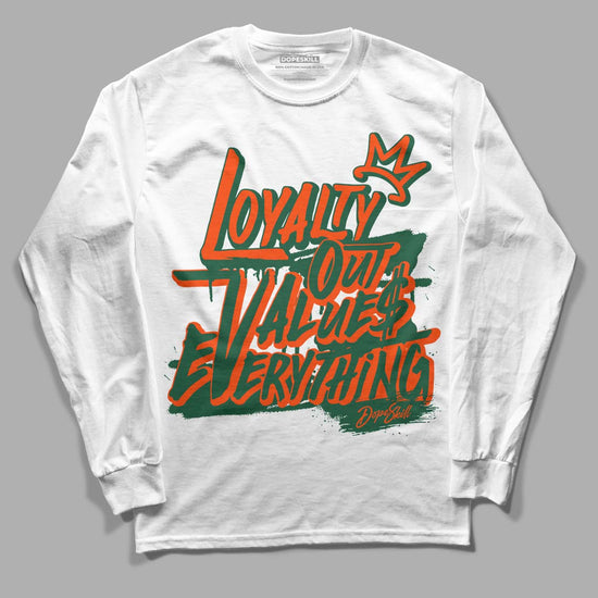 Dunk Low Team Dark Green Orange DopeSkill Long Sleeve T-Shirt LOVE Graphic - White