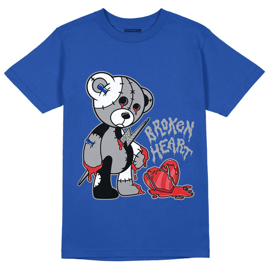 AJ 5 Racer Blue DopeSkill Racer Blue T-shirt Broken Heart Graphic