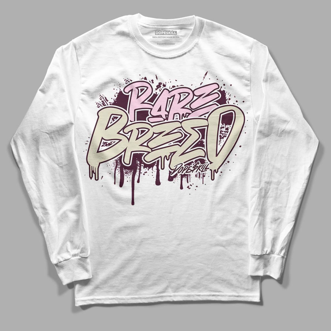 Dunk Low Night Maroon and Medium Soft Pink DopeSkill Long Sleeve T-Shirt R.B Graphic Streetwear - White 