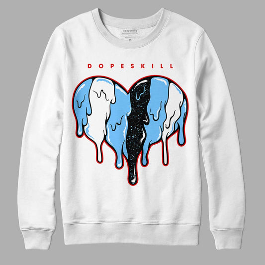 Travis Scott x Jordan 4 Retro 'Cactus Jack' DopeSkill Sweatshirt Slime Drip Heart Graphic Streetwear - White 