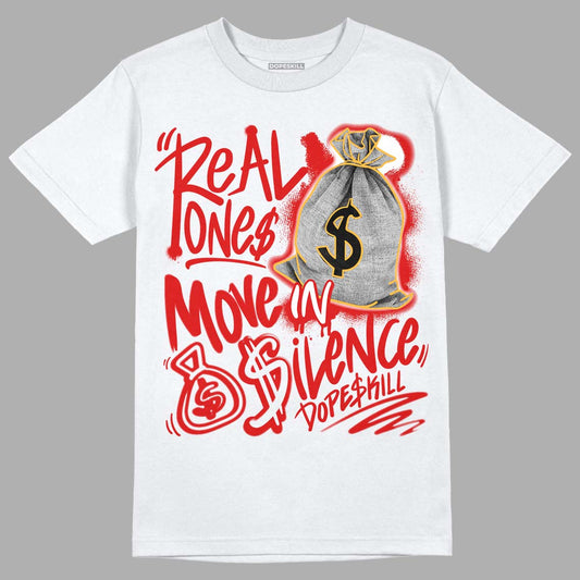 Dunk Low Gym Red DopeSkill T-Shirt Real Ones Move In Silence Graphic - White 