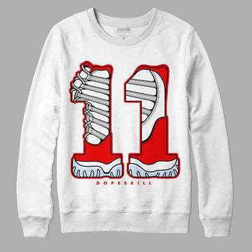 Cherry 11s DopeSkill Sweatshirt No.11 Graphic - White