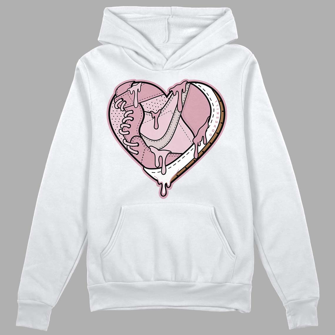 Dunk Low Teddy Bear Pink DopeSkill Hoodie Sweatshirt Heart Jordan Graphic - White 