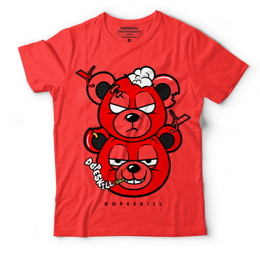 AJ 9 Chile Red DopeSkill Chile Red T-shirt New Double Bear Graphic