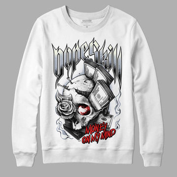 Jordan 3 Retro White Cement Reimagined DopeSkill Sweatshirt Money On My Mind Graphic Streetwear - White