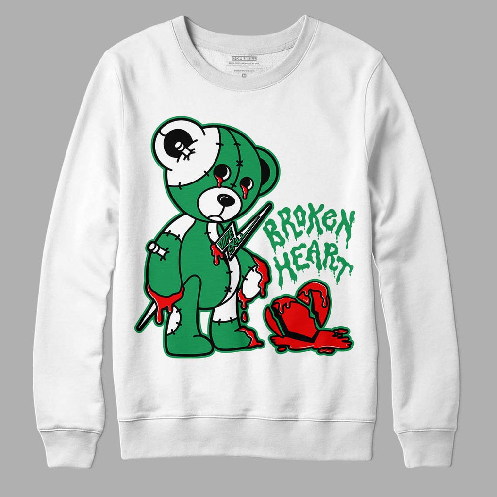 Jordan 6 Rings "Lucky Green" DopeSkill Sweatshirt Broken Heart Graphic Streetwear - White