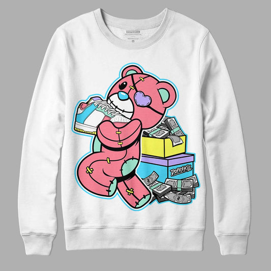 Candy Easter Dunk Low DopeSkill Sweatshirt Bear Steals Sneaker Graphic - White 