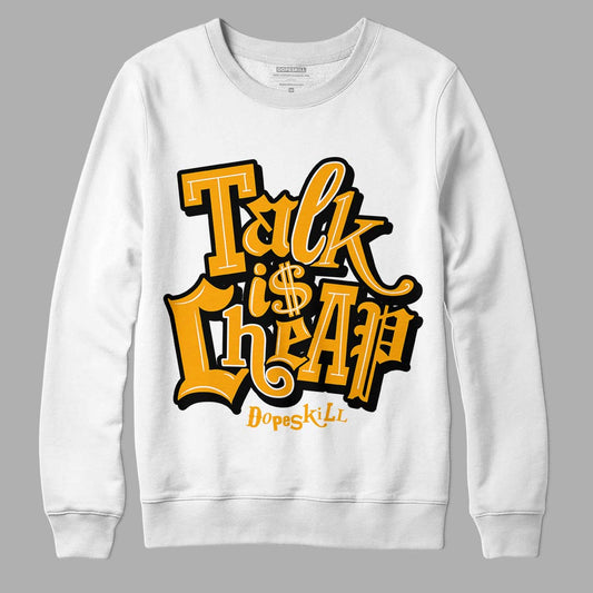 Black Taxi 12s DopeSkill Sweatshirt Talk Is Chip Graphic - White 