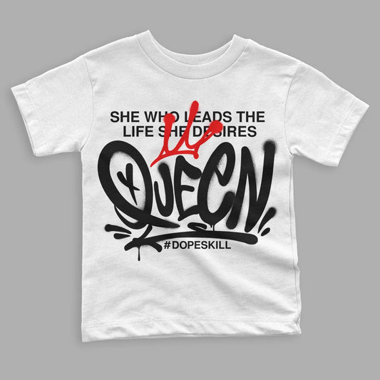 Panda White Black Dunk Low DopeSkill Toddler Kids T-shirt Queen Graphic - White 